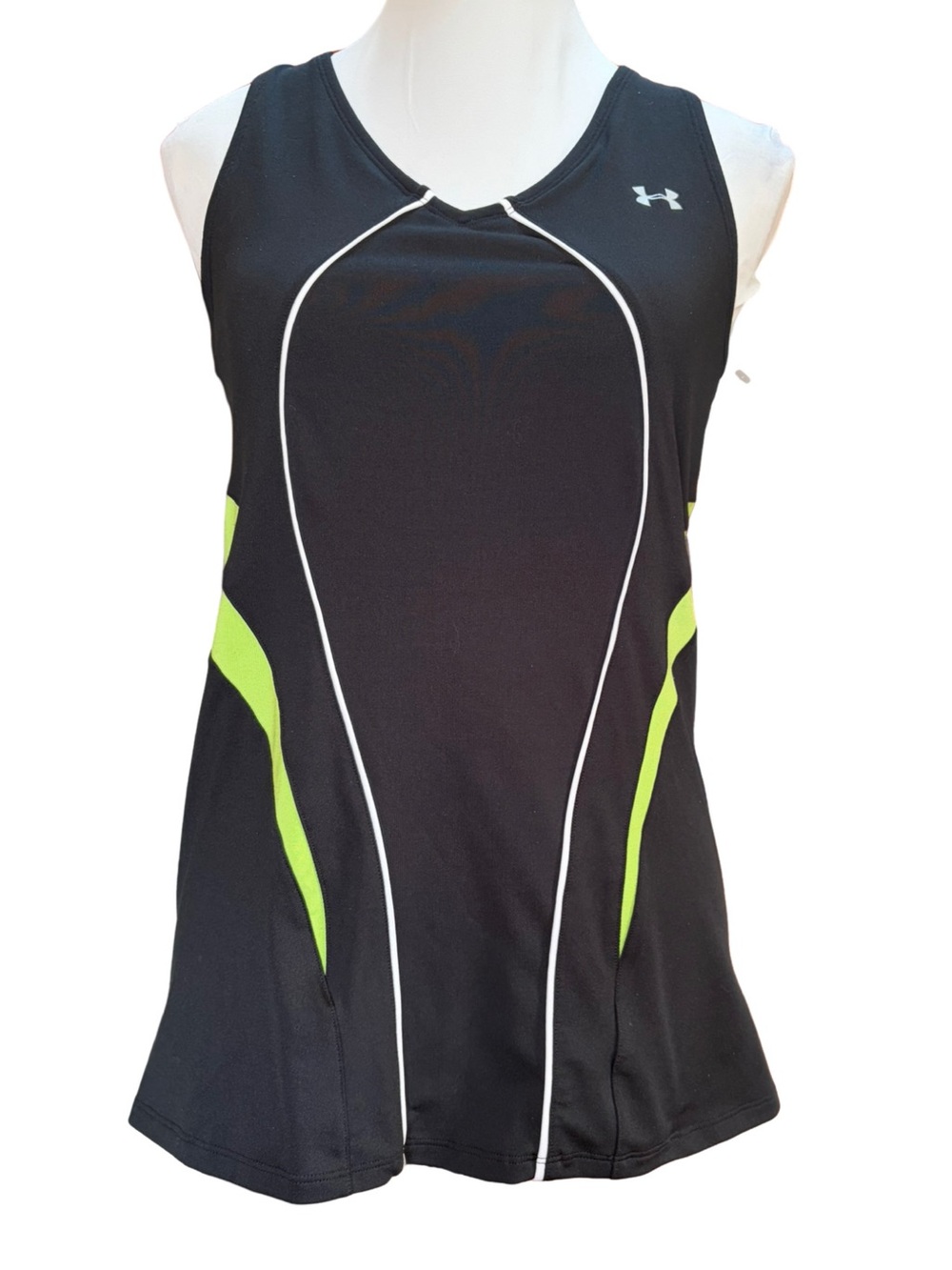 Under Armour Black Tank Top with Neon Green Accents